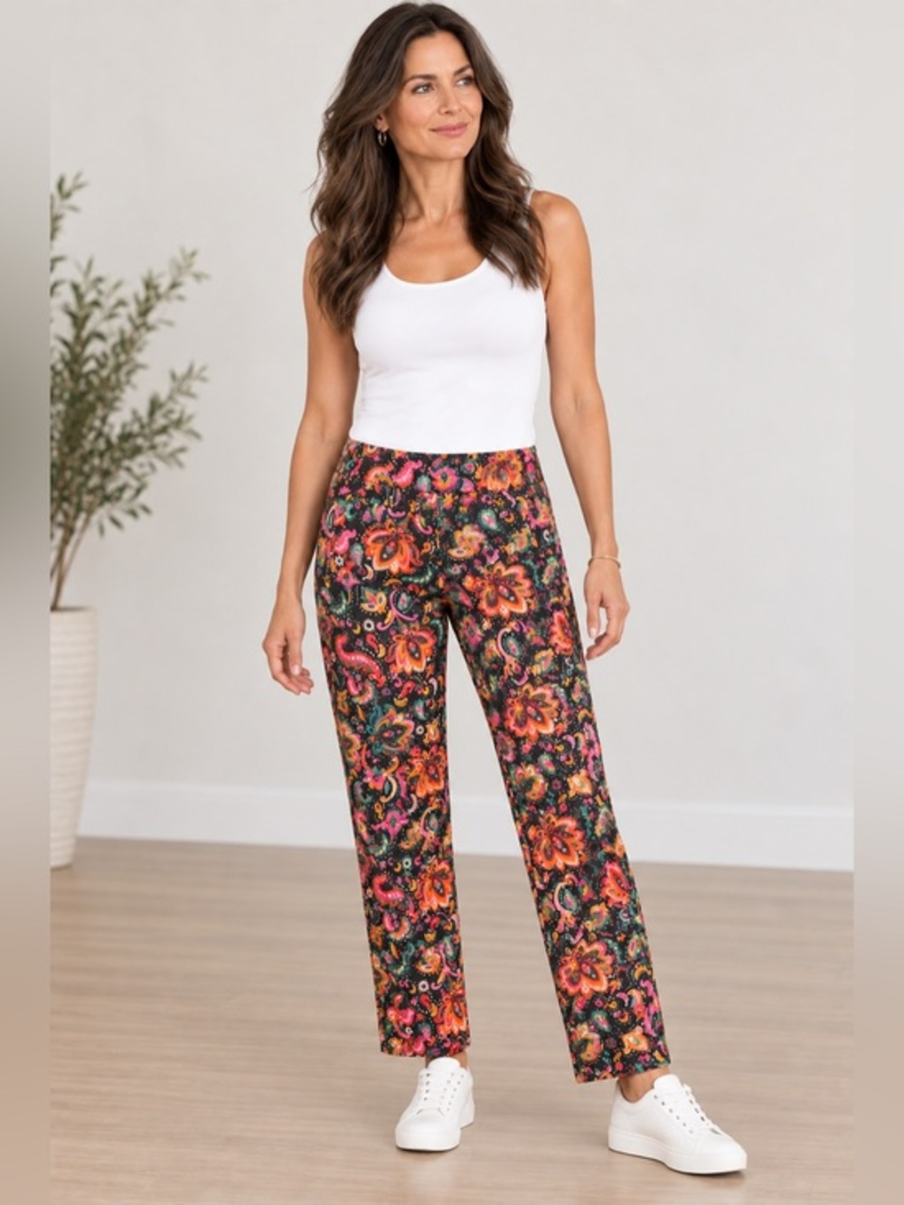 Croft & Barrow Women’s 16 Short Effortless Stretch Pants Paisley Multicolor NWT